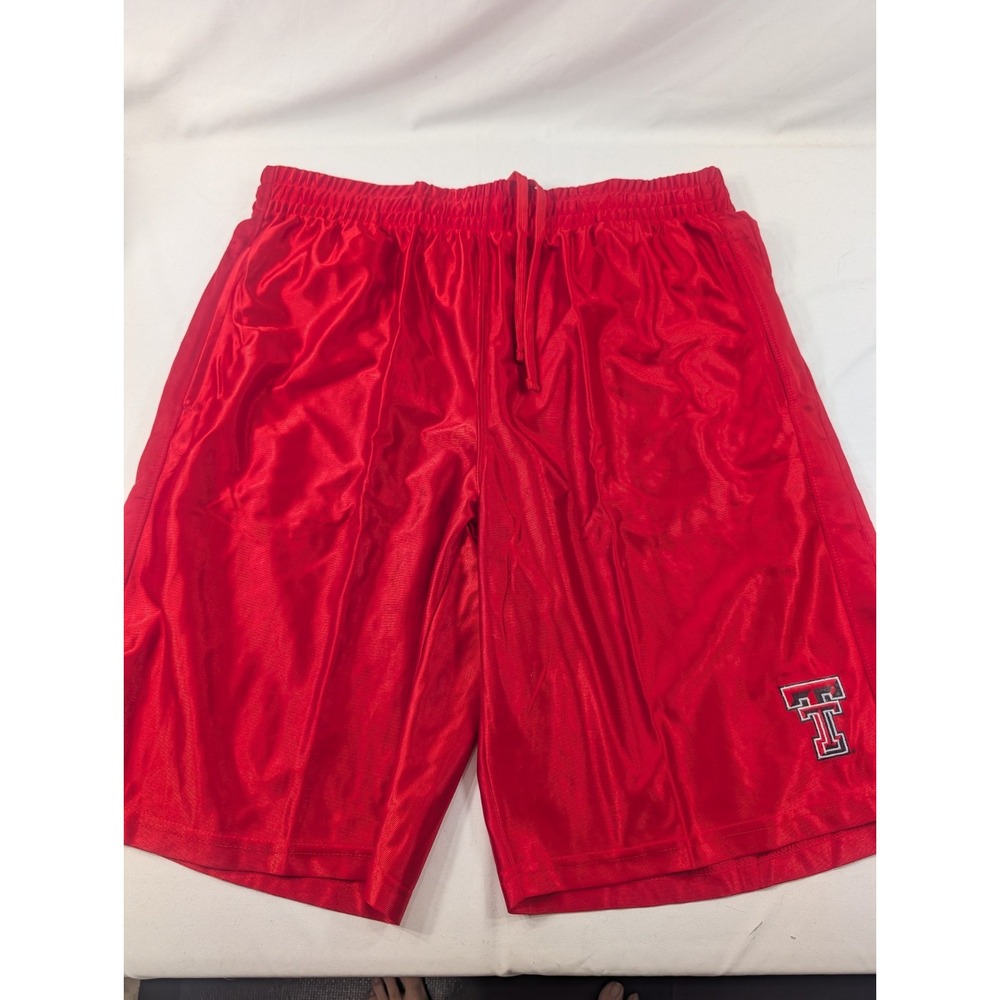 Vintage Texas Tech Shorts Mens XL Long Red Dazzle Basketball Pro Edge NCAA Y2K
